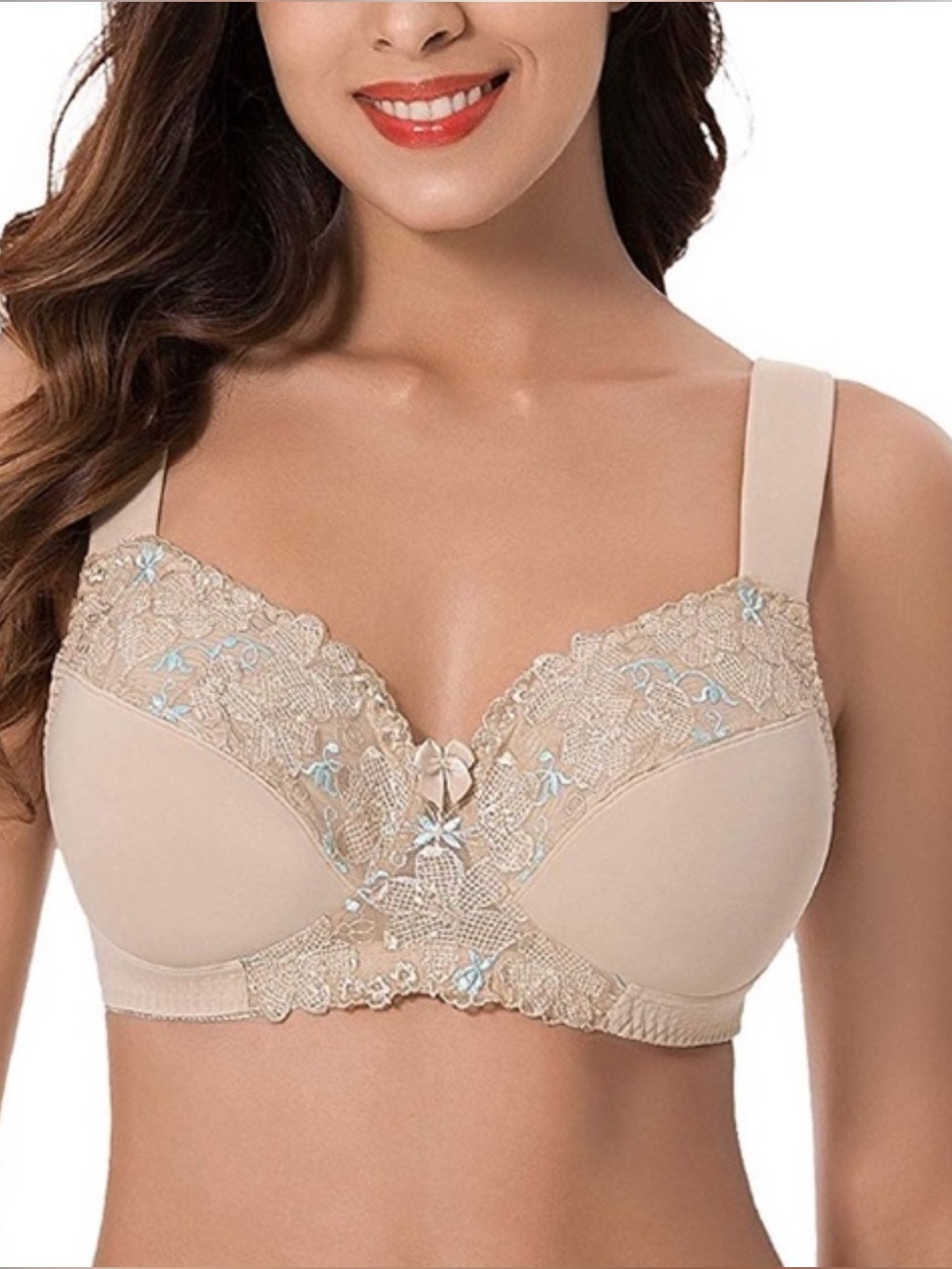 Curve Muse Minimizer Sexy Lace Wirefree Bra